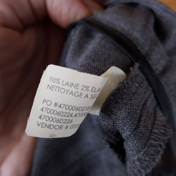 CLUB MONACO Pants Womens Size 8 Gray Cuffed Ankle Trouser Lightweight Wool Blend - Picture 6 of 10